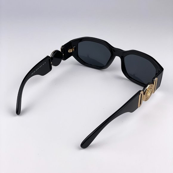 🔥 Versace VE4361 GB1/87 Sunglasses Black Gold Logo Unisex - Picture 9 of 12